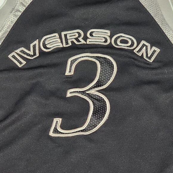 Vintage Y2K Allen Iverson Reebok I3 basketball Street ball Jersey Black Grey 48 - Picture 4 of 6